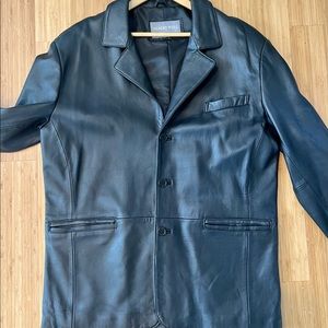 Desert well black leather coat Size:Large